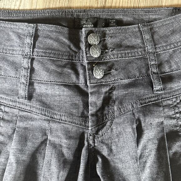 prAna Pants  Gray Lizbeth Hemp Baggy Boho Indy Hippy Outdoor Hiking Gorp Size 0 - Picture 2 of 13